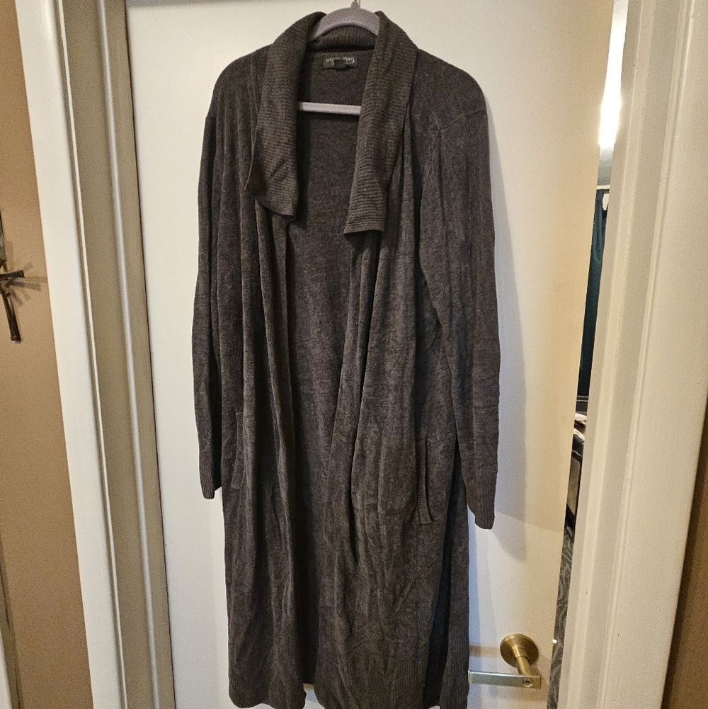 Barefoot Dreams Charcoal Open Front Cardigan
